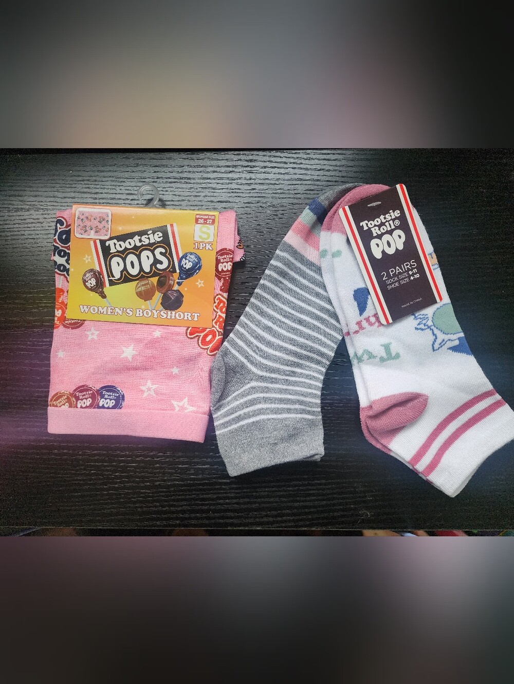 Tootsie Roll Tootsie Pop Women's Boyshort and Socks Set & Socks Set Pink S/M